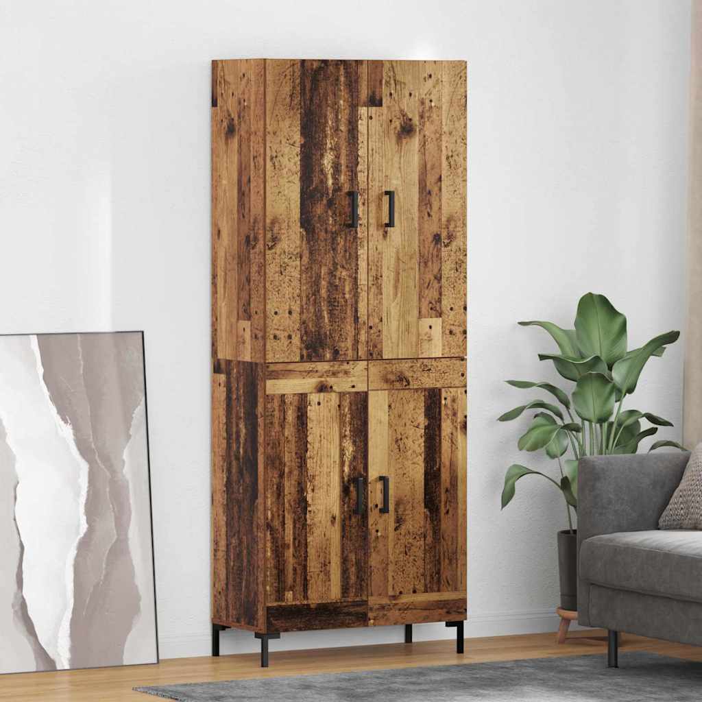 Highboard Betongrau 69,5x34x180 cm Holzwerkstoff