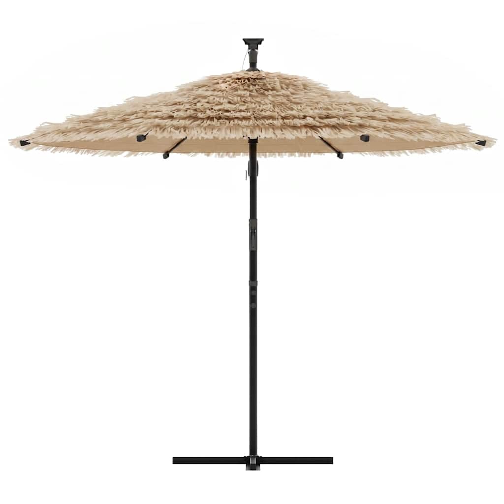 Sonnenschirm mit LED und Stahlmast Braun 246x246x230 cm