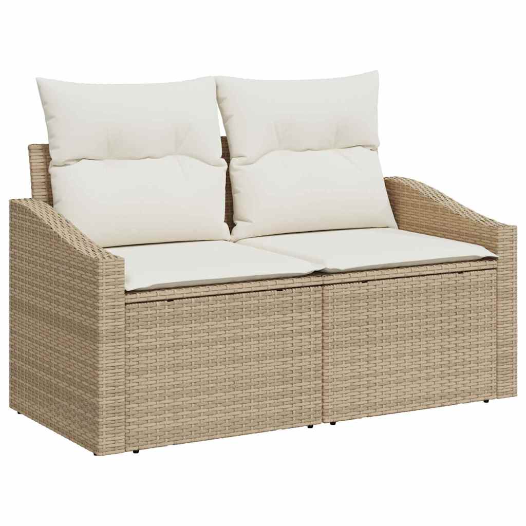 Garten Essgruppe mit Kissen 8 pcs Schwarz und Creme