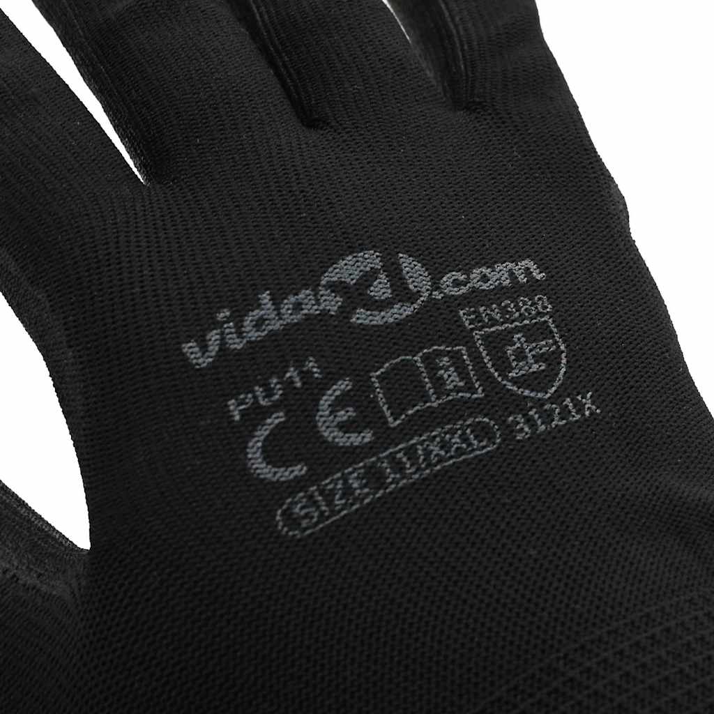 Arbeitshandschuhe 12 pcs Schwarz 7 / S Polyester