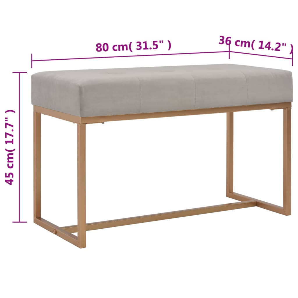 Bank 80 cm Grün Samt