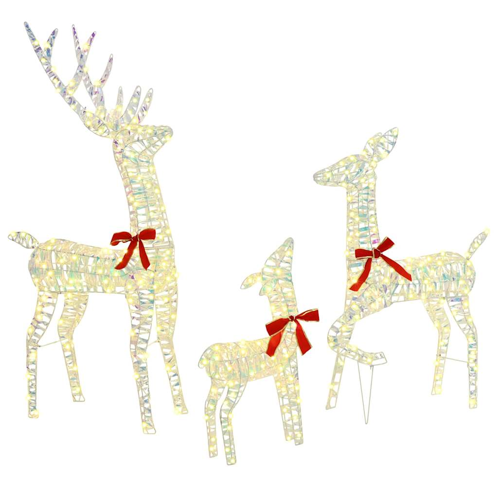 Rentierfamilie mit 300 LEDs 3 pcs Warmweiß 67 x 26 x 127 cm PET
