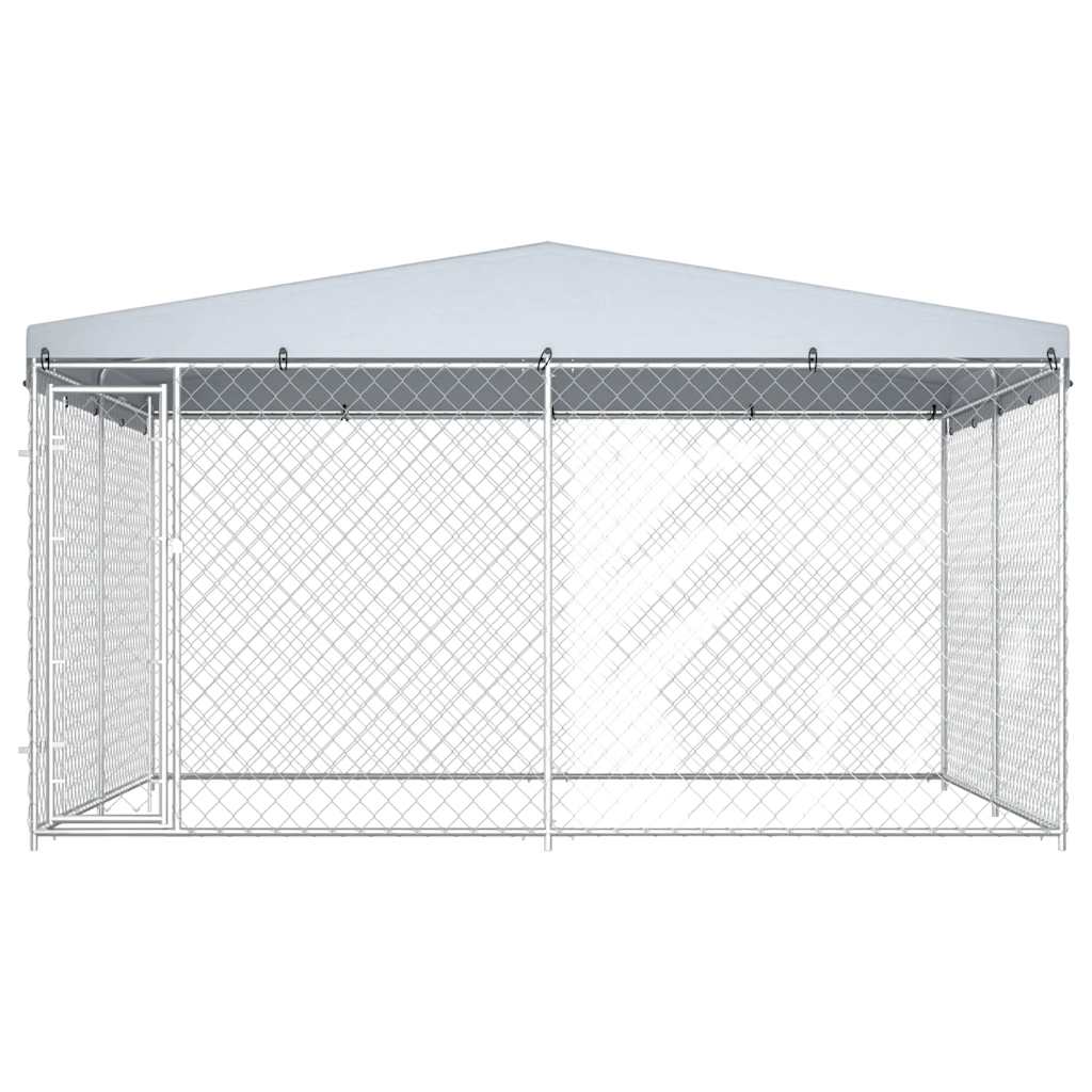 Outdoor-Hundezwinger mit Überdachung 382x192x225 cm