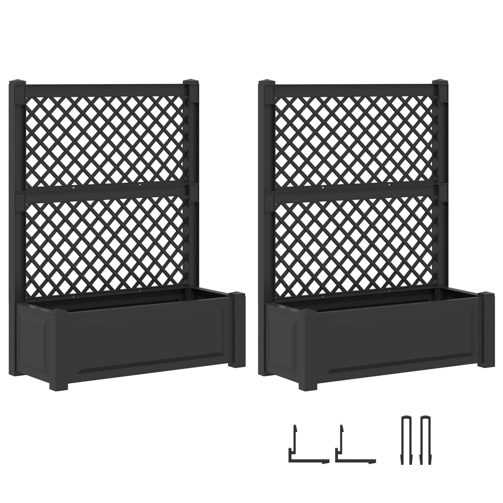 Großer Pflanzer mit Rankgitter Weiß 99,5 x 43 x 133,5 cm PP