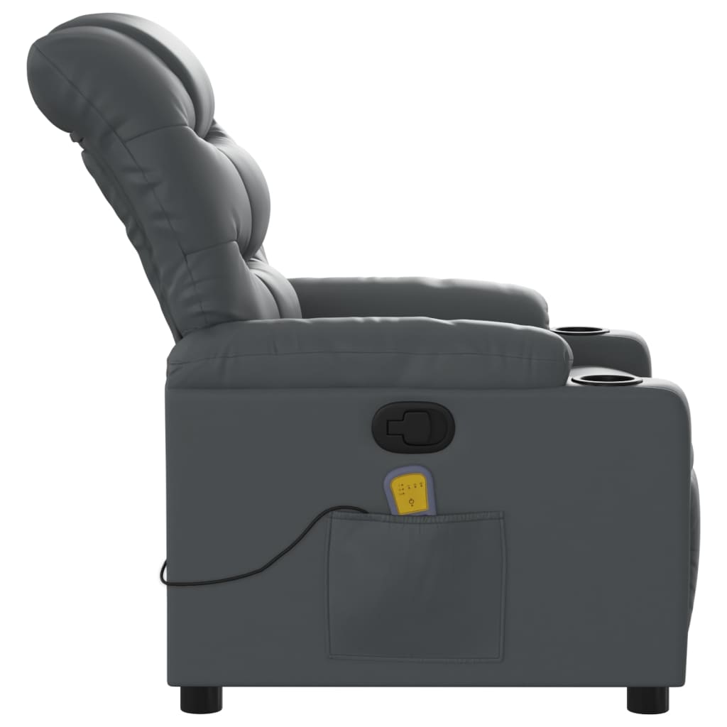 Massage-Relaxsessel, Kunstleder, Schwarz