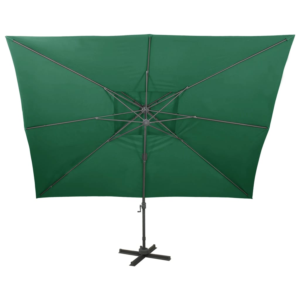 Ampelschirm mit Doppeldach 300 x 300 cm Sand