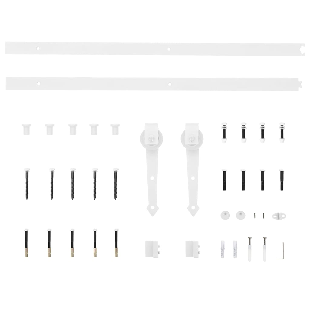 Schiebetürbeschlag-Set 183 cm Stahl Schwarz