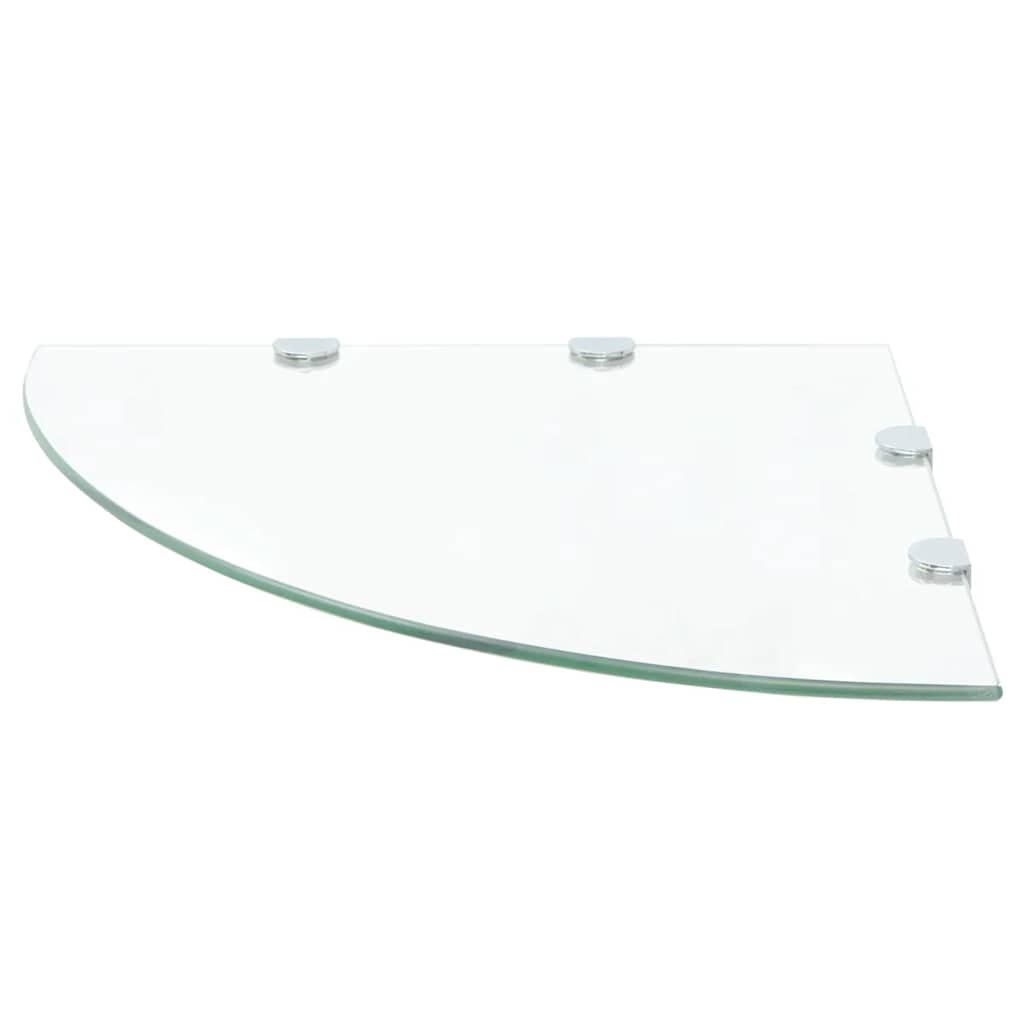 Eckablage mit Verchromten Halterungen Glas Transparent 25x25 cm