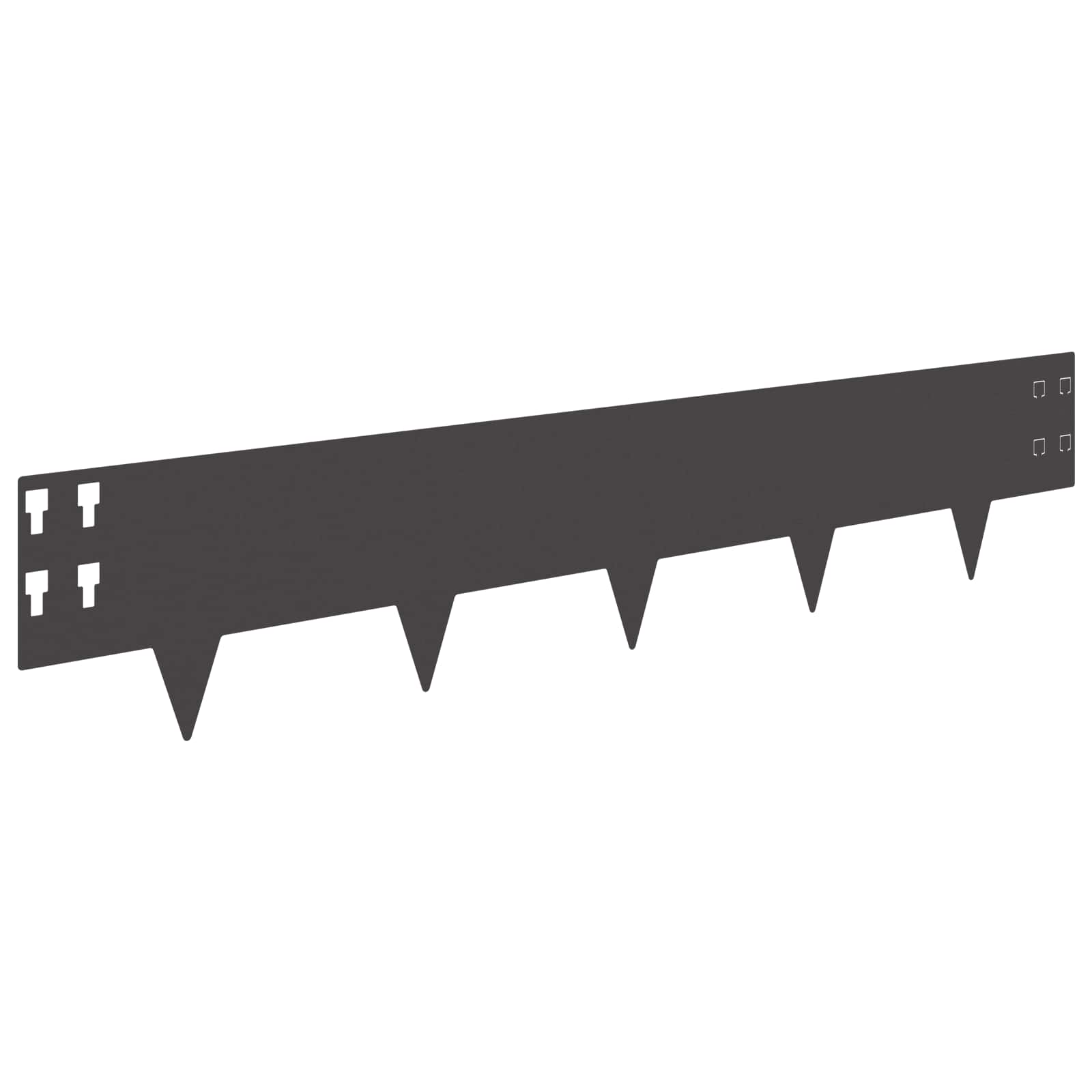 Raseneinfassung 10 pcs 100 x 12 cm Stahl Schwarz