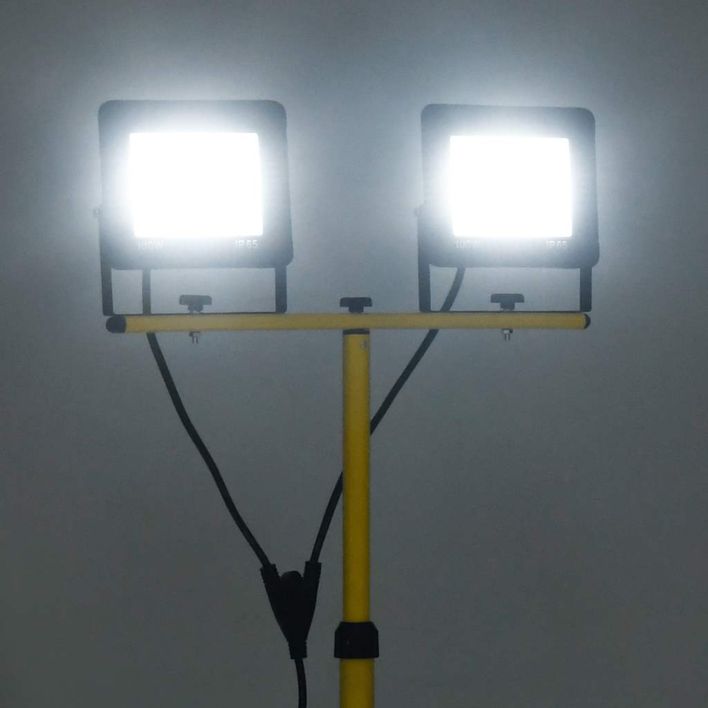 LED-Fluter mit Stativ 2x10 W Warmweiß