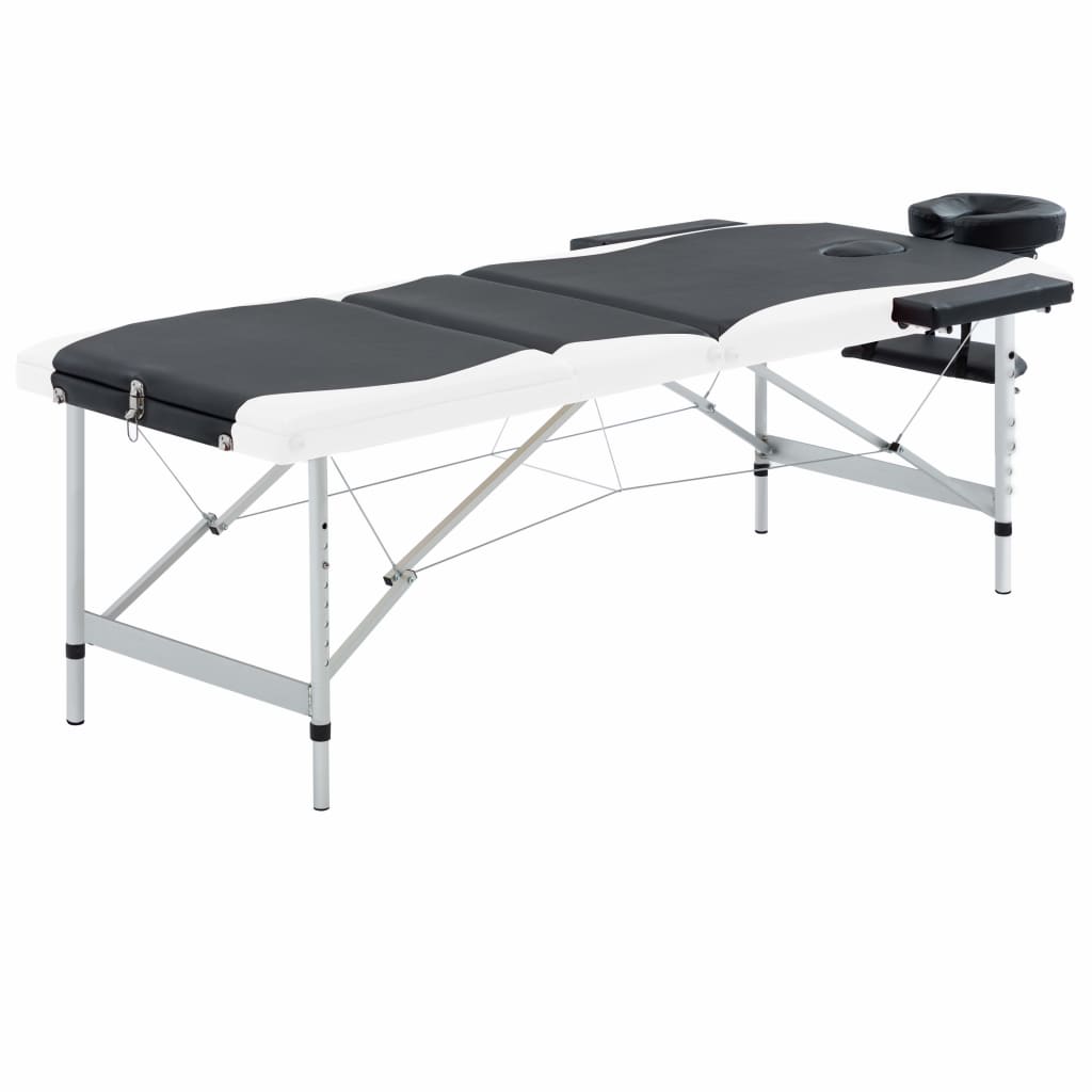 Massagetisch Klappbar 3 Zonen Aluminium Dunkellila