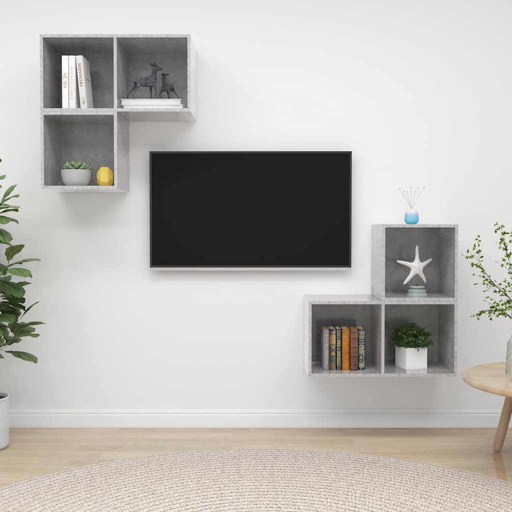 4-tlg. TV-Schrank-Set Weiß Holzwerkstoff