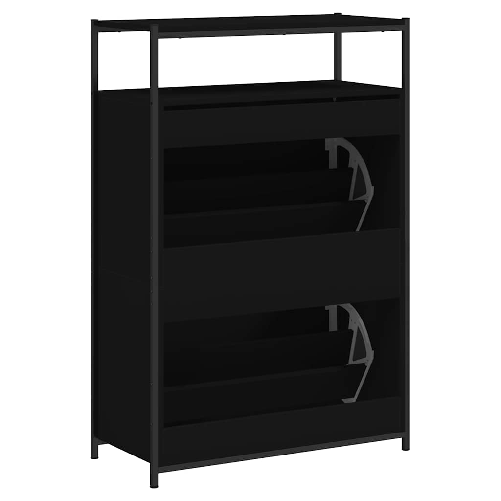 Schuhschrank mit 4 Klappen Sonoma-Eiche 100x34x112 cm