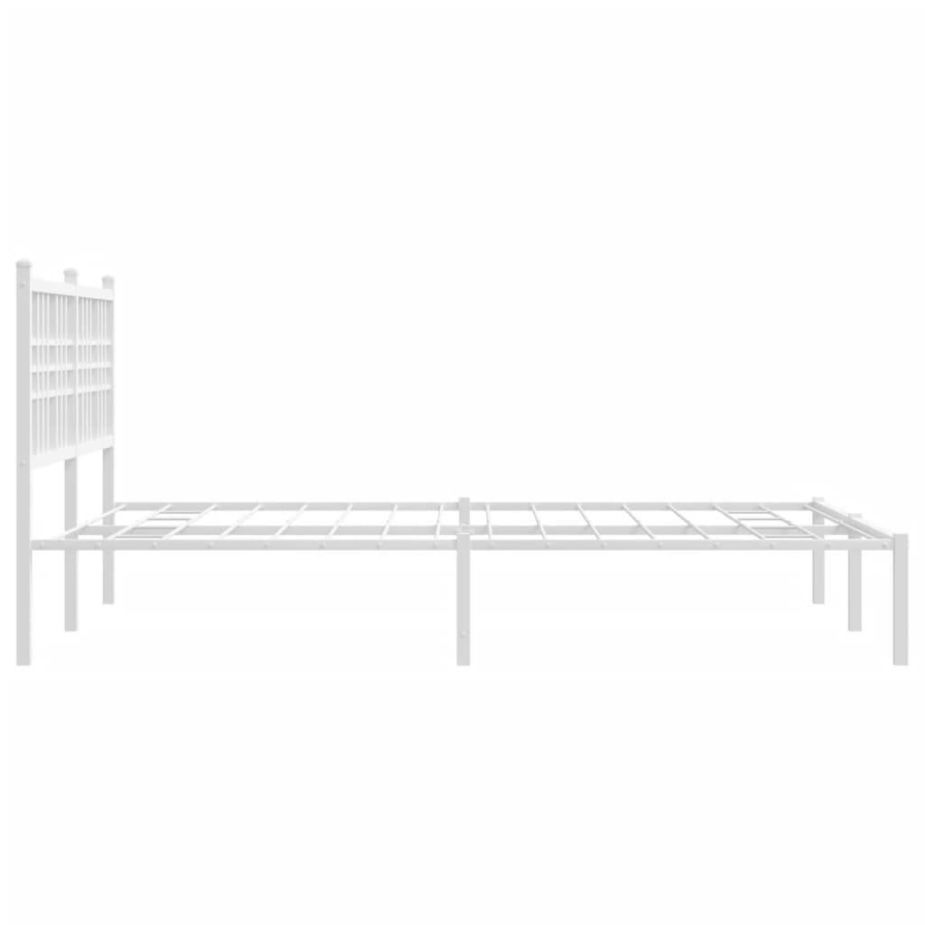 Bettgestell mit Kopf- und Fußteil Metall Schwarz 90x200 cm