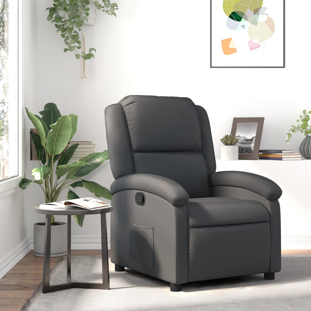 Relaxsessel Echtleder Schwarz