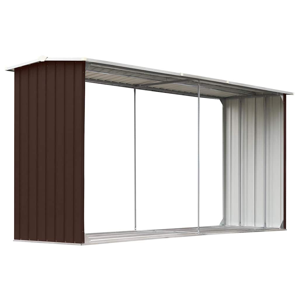 Brennholzlager aus verzinktem Stahl 330 x 92 x 153 cm Grau