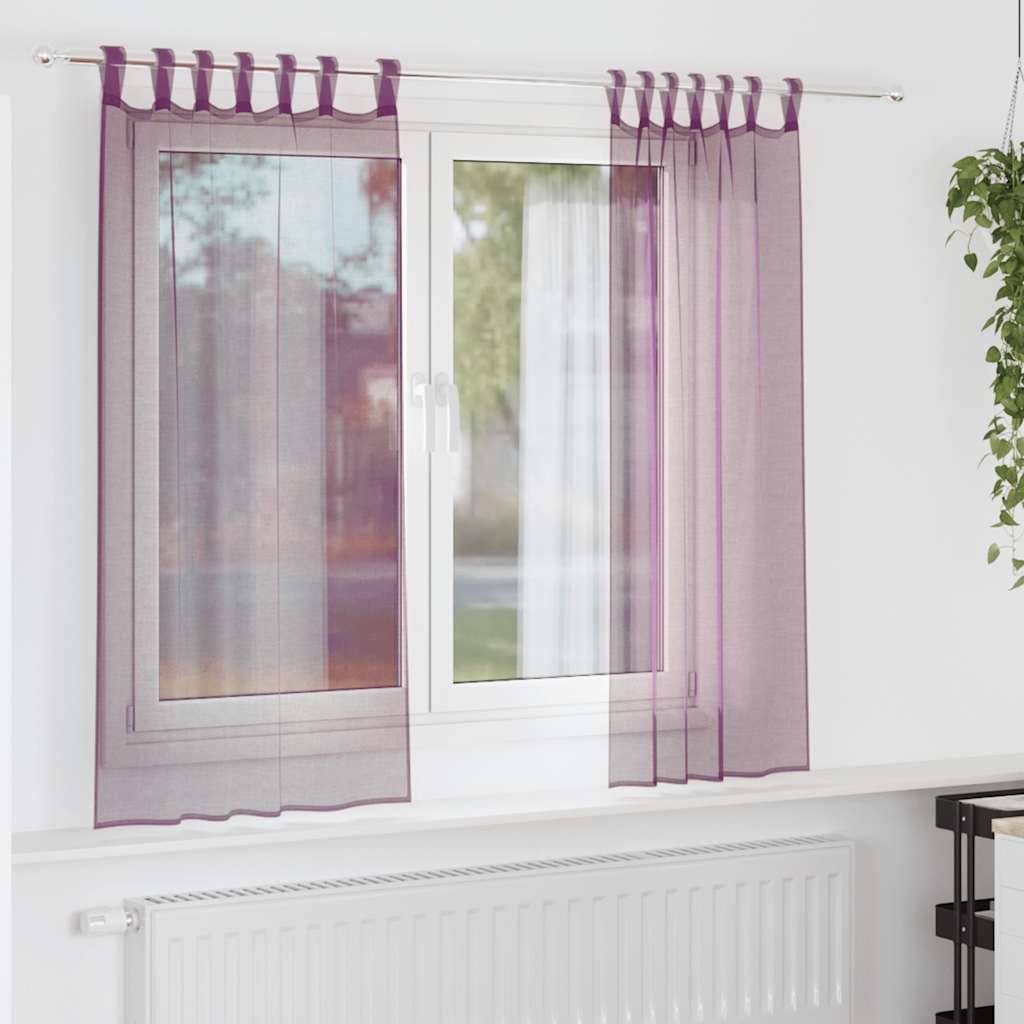Voile Vorhänge mit Ösen 2 Stk. Apfelgrün 140x140 cm