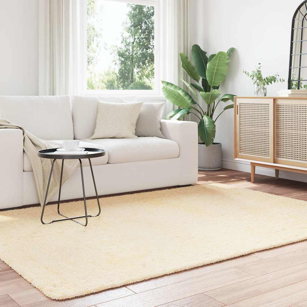 Teppich Shaggy Hochflor NAVARRA Beige 60x100 cm Polyester