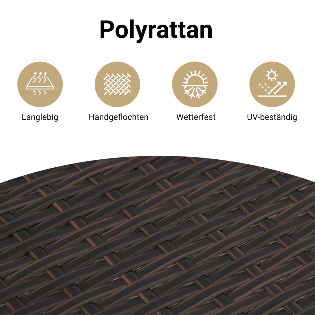 11-tlg. Garten-Sofagarnitur mit Kissen Schwarz Poly Rattan