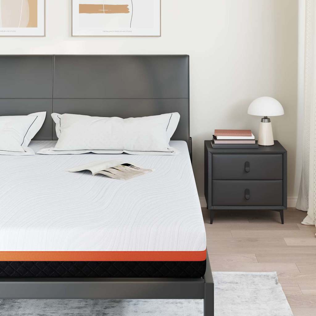 Matratze Weiß und Schwarz 80 x 160 cm Jacquard-Stoff