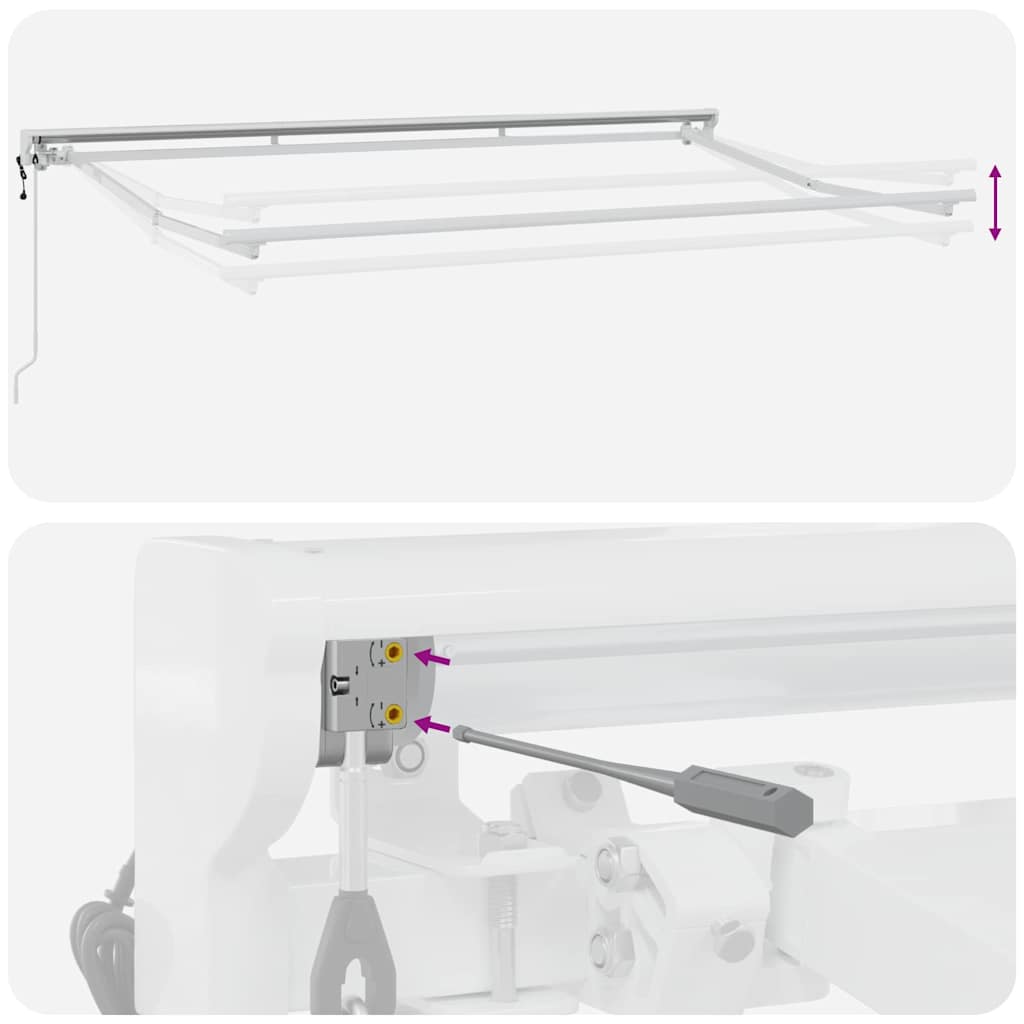 Markisenrahmen Verstellbar Weiß 2,5 x 2 m Stahl