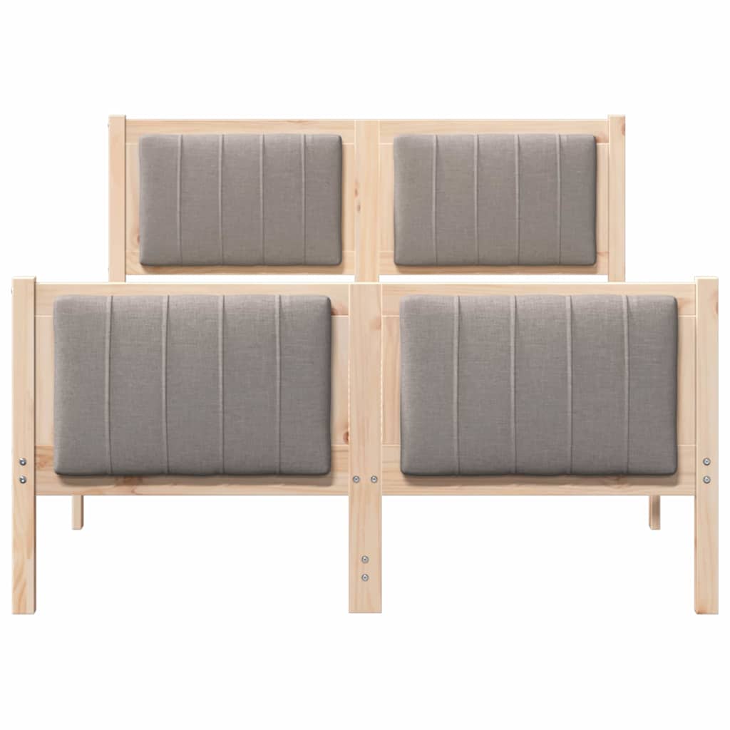 Bettgestell Braun und hellgrau 200 x 200 cm Massivholz Kiefer