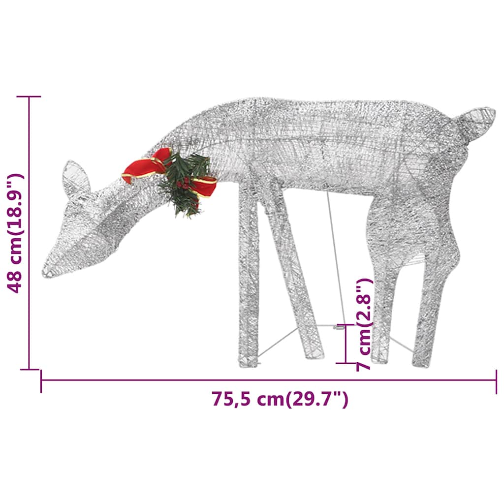 Weihnachtsdeko LED Rentiere 270x7x90 cm Golden Warmweiß