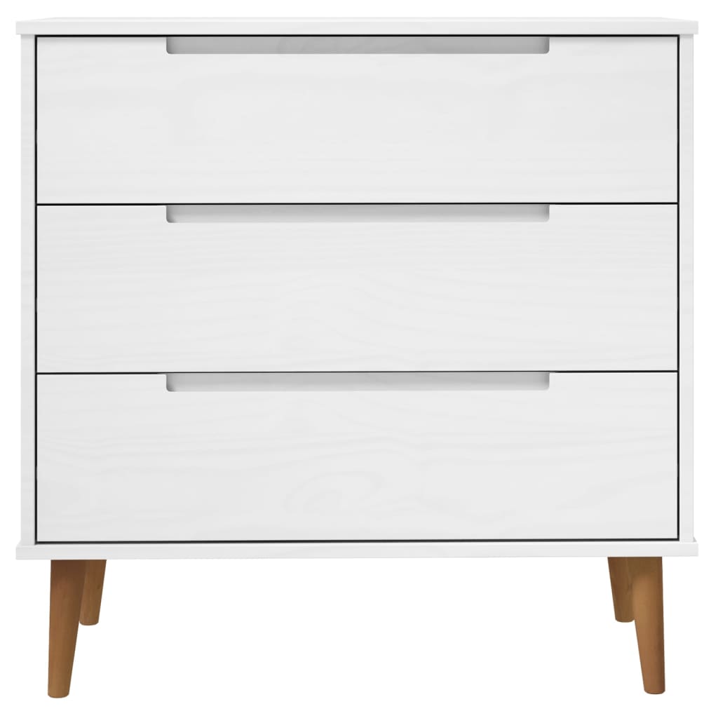 Schubladenschrank MOLDE Braun 80x40x80 cm Massivholz Kiefer