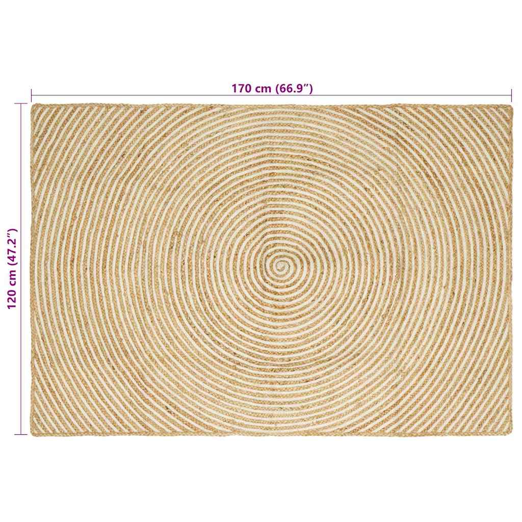 Bereichsteppiche Weiß 60 x 110 cm Jute