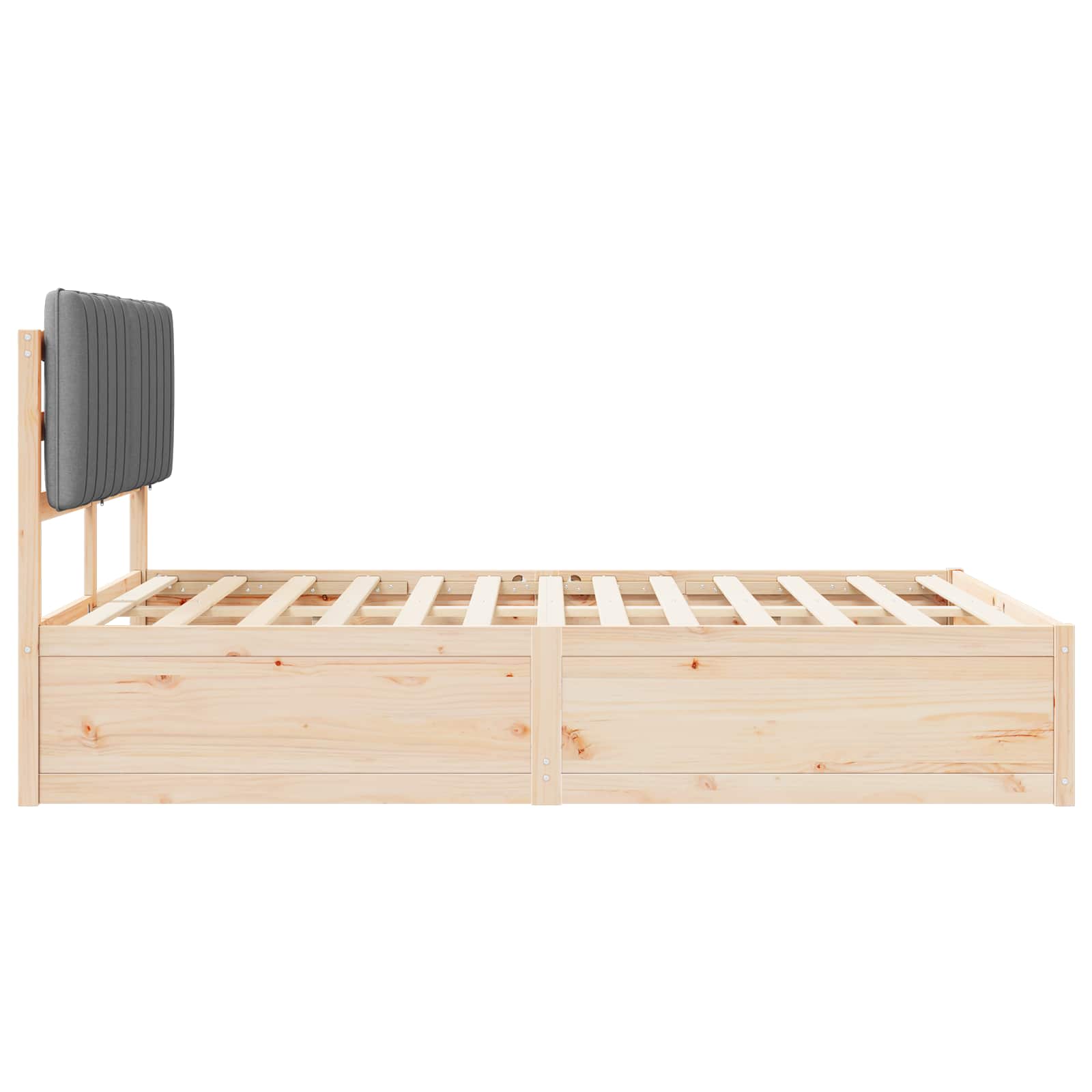 Bettgestell mit gepolstertem Kopfteil Hellgrau 200 x 200 cm