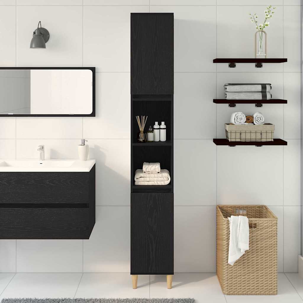 Badschrank Weiß 30x30x190 cm Holzwerkstoff