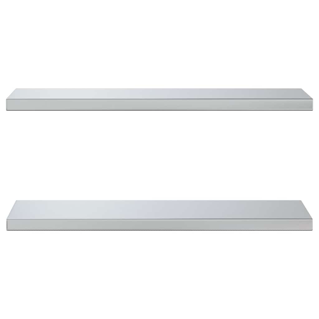 Wandregale 2 Stk. 100x40 cm Silbern Edelstahl