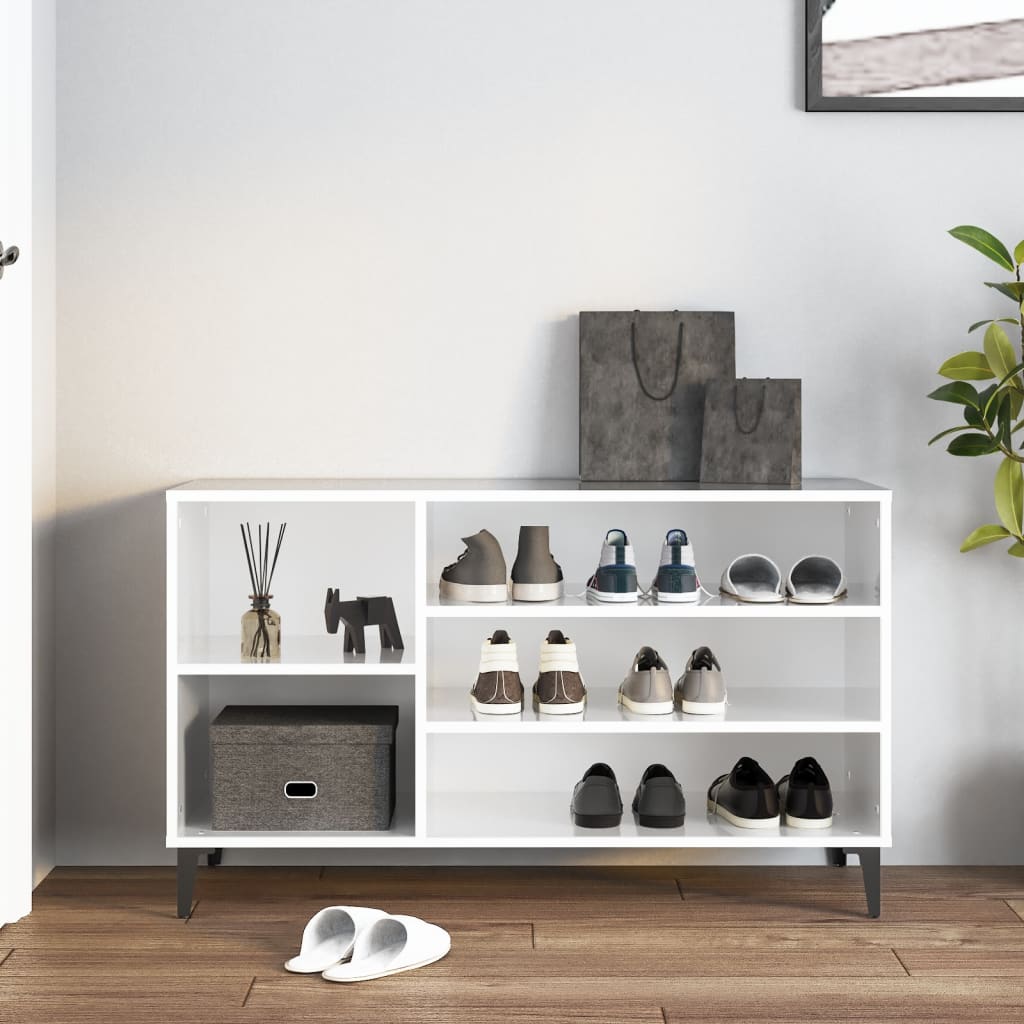 Schuhregal Weiß 102x36x60 cm Holzwerkstoff