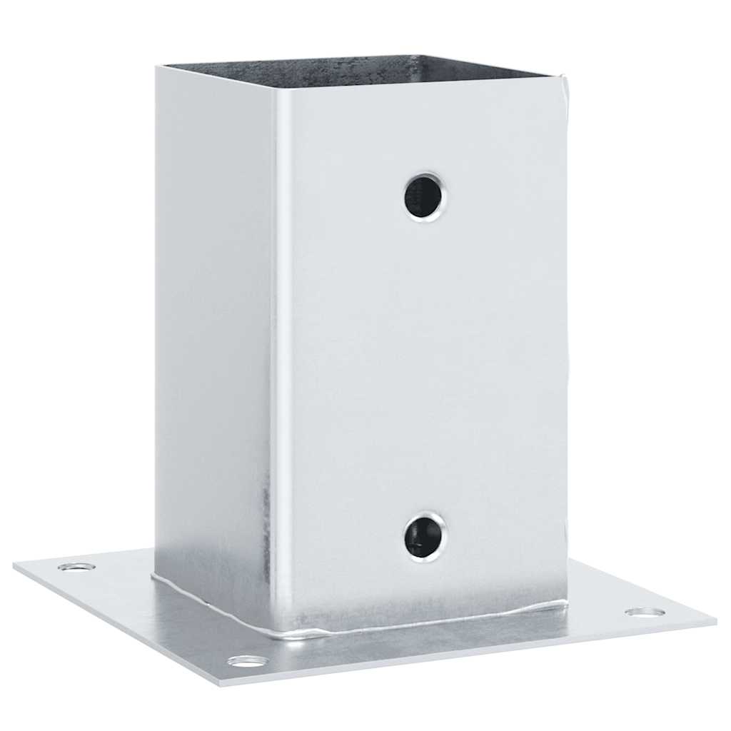 Pfostenträger Quadratisch 4Stk. Silber 46x46mm Verzinkter Stahl