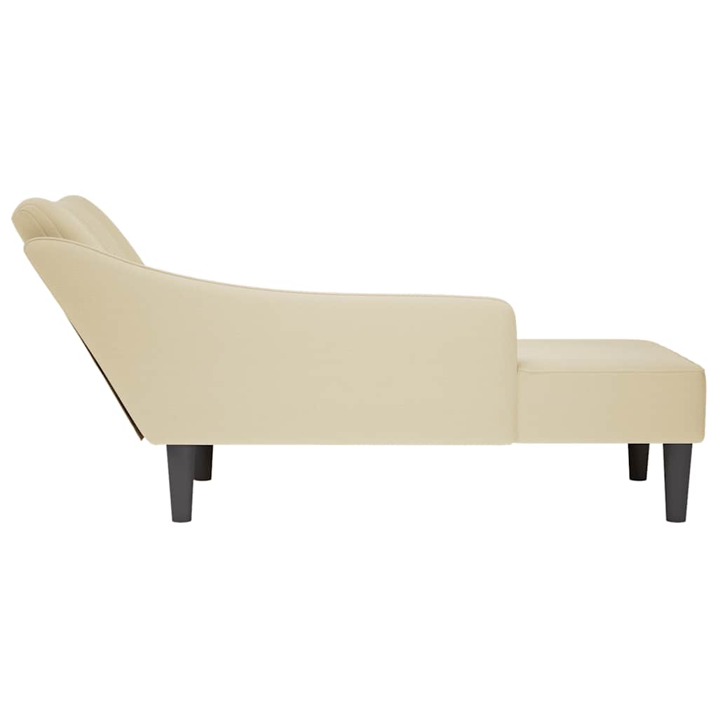 Chaiselongue mit Rechter Armlehne Hellgrau Stoff