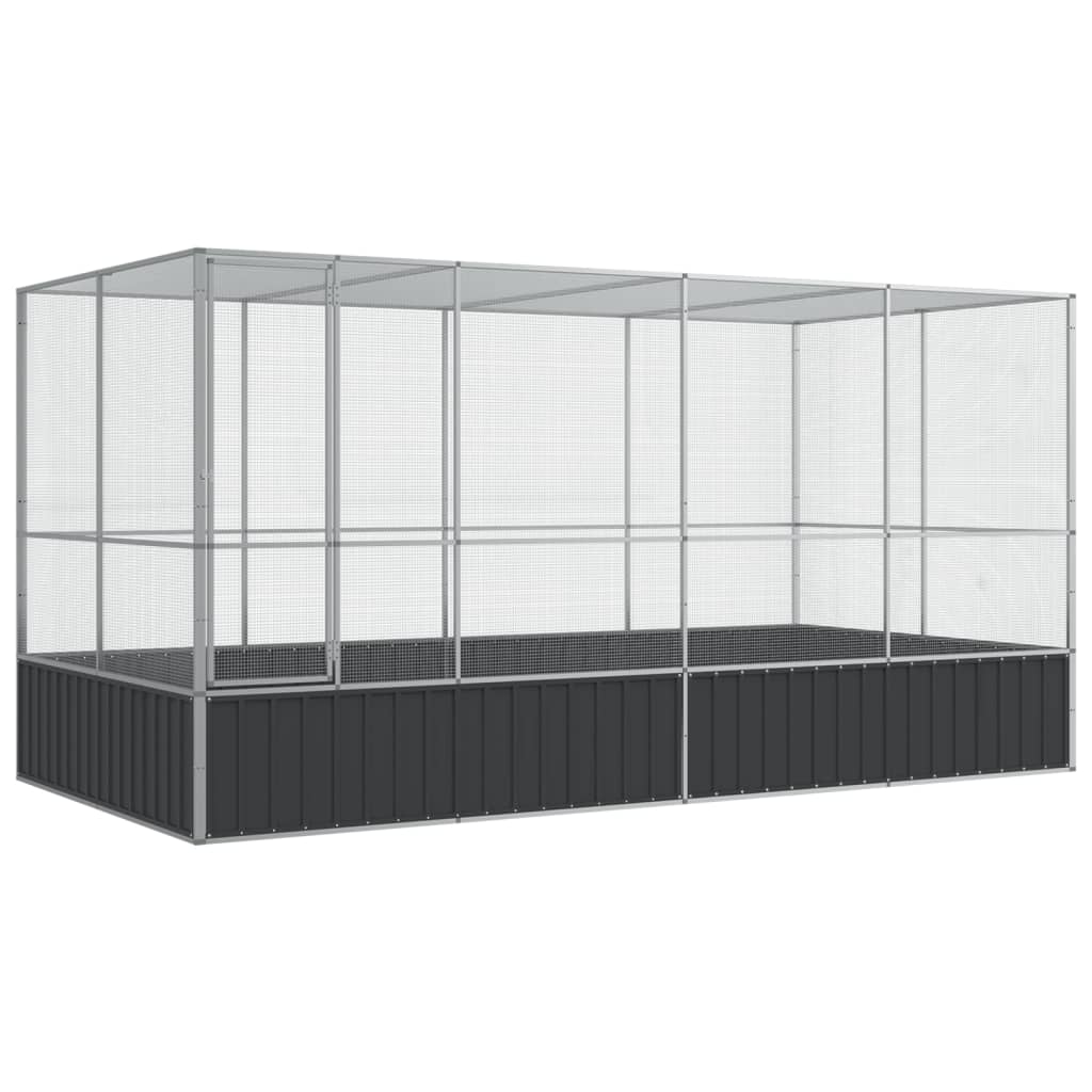 Voliere Silbern 210,5x107x212 cm Stahl