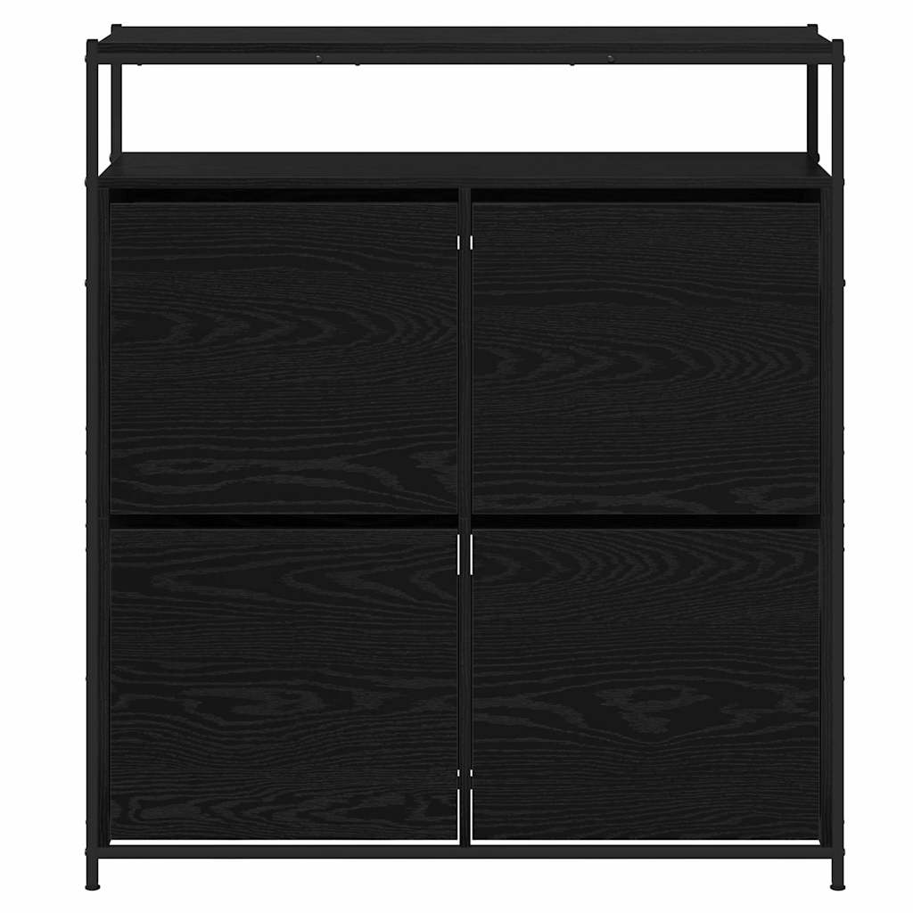 Schuhschrank mit 4 Klappen Sonoma-Eiche 100x34x112 cm