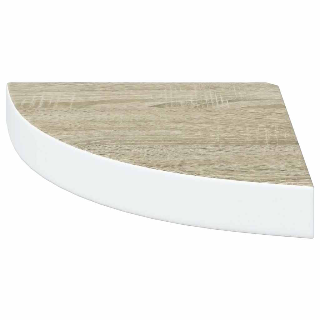 Schwebende Eckregale 2 Stk. Hochglanz-Weiß 25x25x3,8 cm MDF