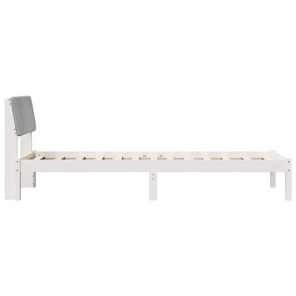 Bettgestell Braun und hellgrau 200 x 200 cm Massivholz Kiefer