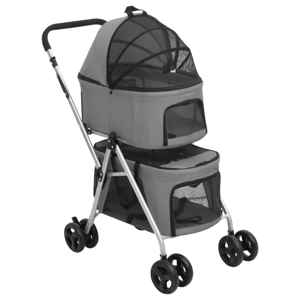 Hundewagen für 2 Hunde Faltbar Rot 83x48x97 cm Oxford-Gewebe