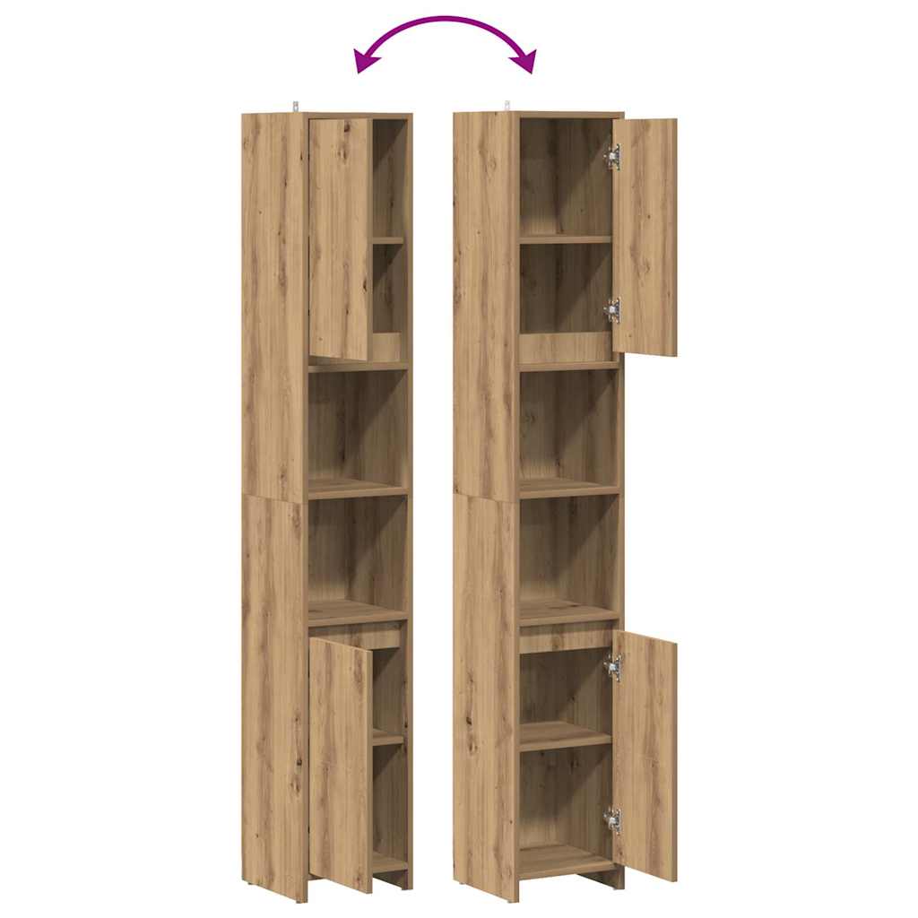 Badezimmerschrank Weiß 30x30x183,5 cm Holzwerkstoff
