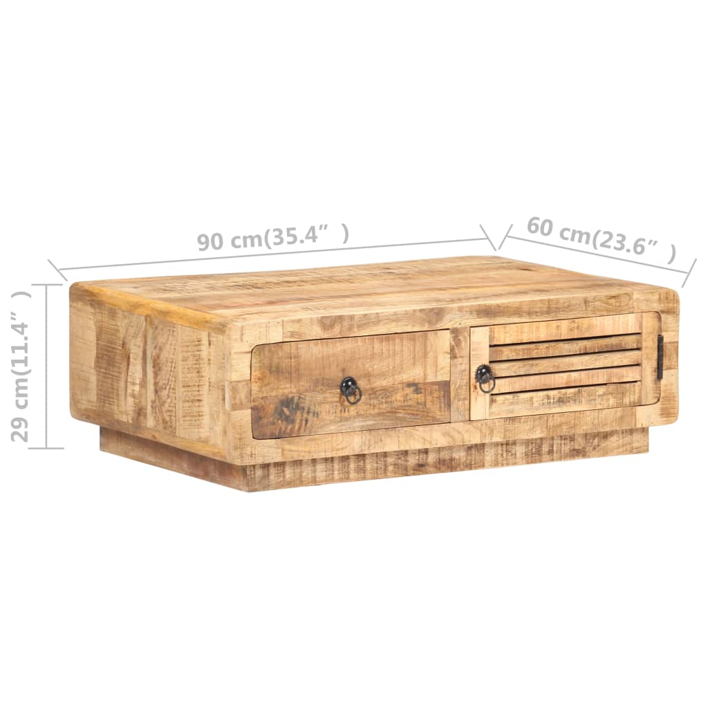 Couchtisch 89x55x29 cm Altholz Massiv