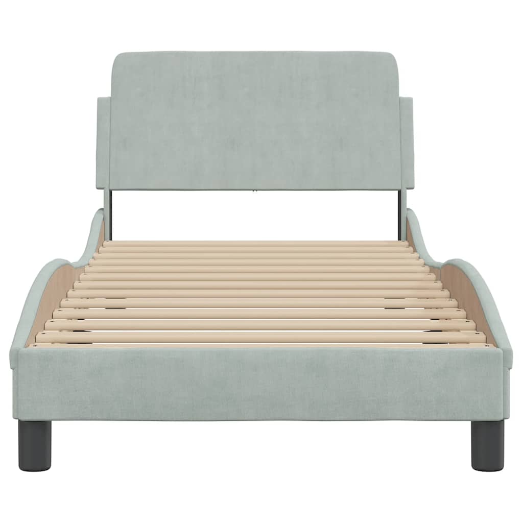 Bettgestell "Dover" Hellgrau 80x200 cm Samt