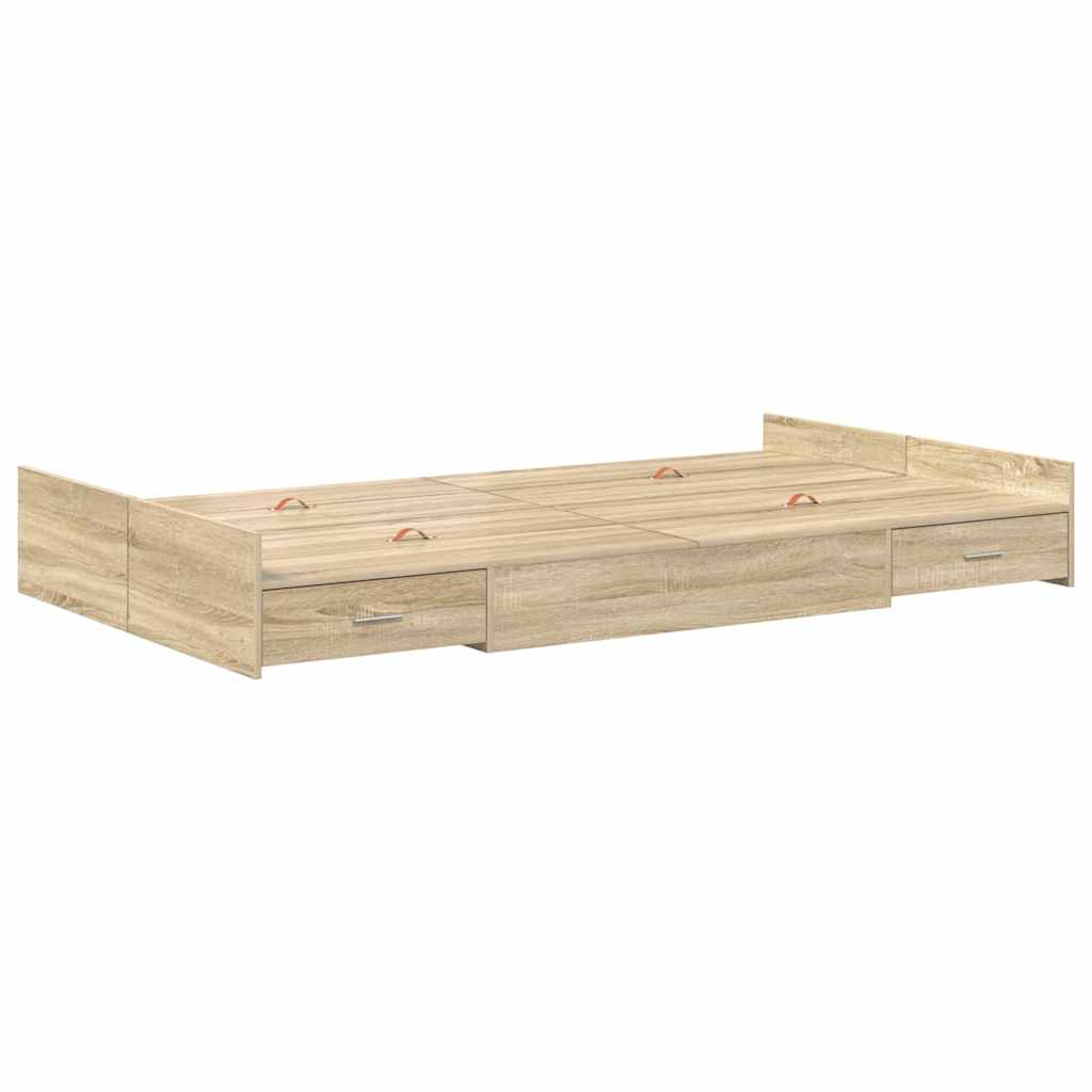 Aufbewahrungsbettgestell Weiß 200 x 200 cm Holzwerkstoff