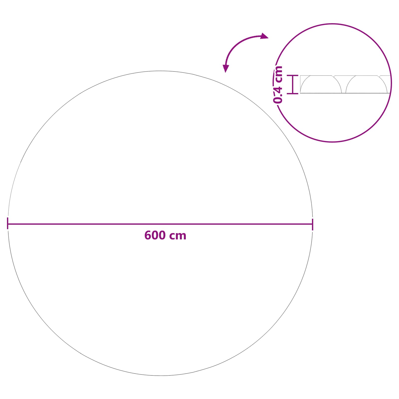 Solar Poolabdeckung Hochwertig Ø 210 cm 200 μm Rund PE Schwarz