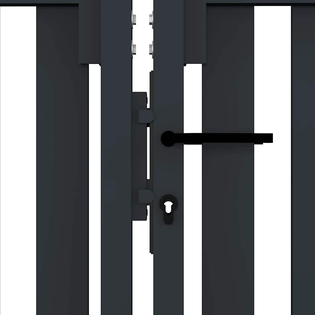 Doppeltür-Zauntor aus Stahl 300 x 75 cm Anthrazit