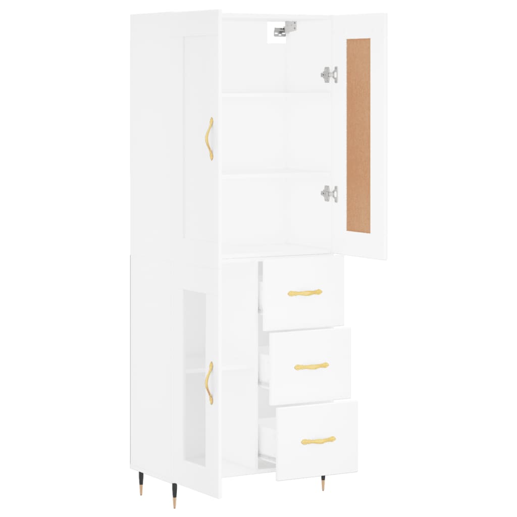 Highboard Betongrau 69,5x34x180 cm Holzwerkstoff