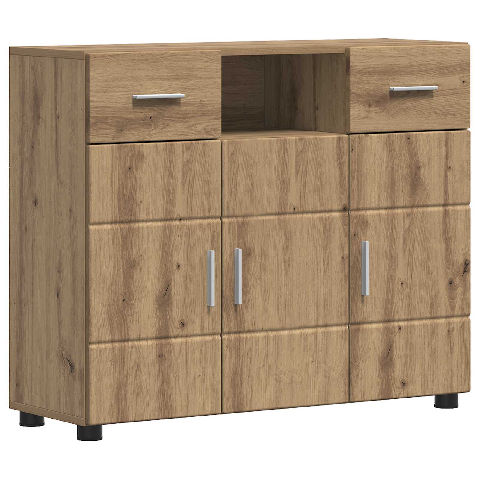 Highboard mit Regal FLORIN Weiß 60 x 35 x 182 cm Holzwerkstoff