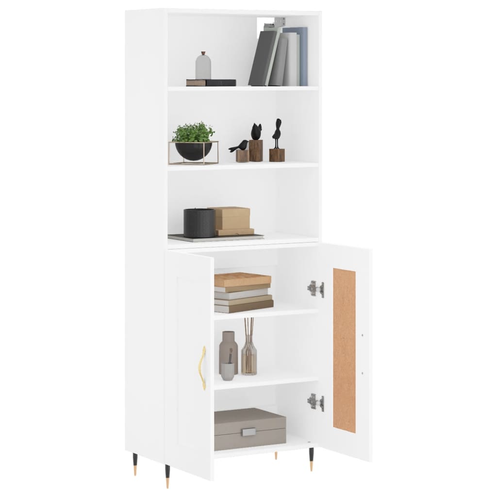 Highboard Betongrau 69,5x34x180 cm Holzwerkstoff