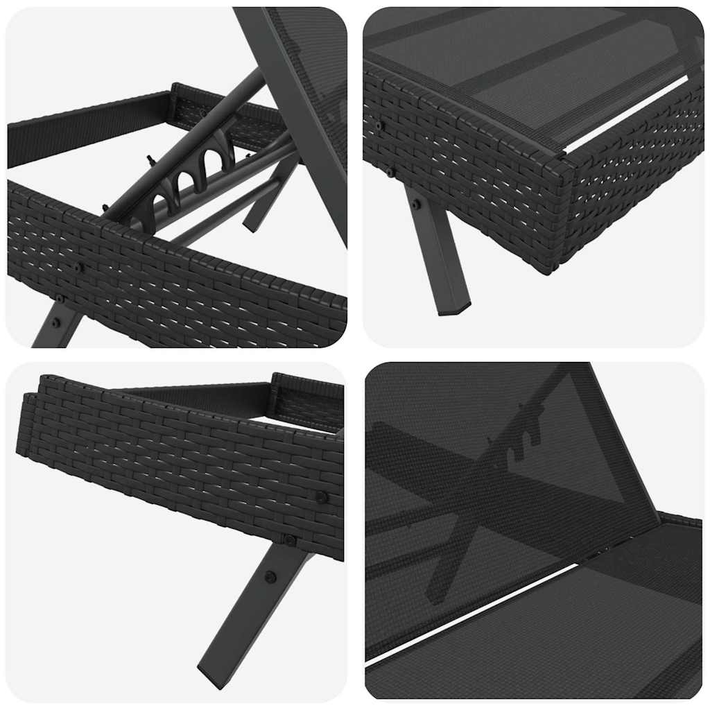 Sonnenliege 197 x 70 x 82 cm Poly-Rattan